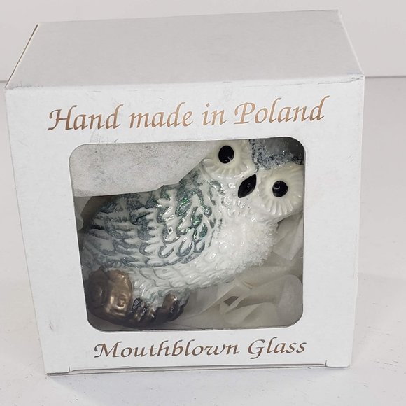 Sewerynski Owl Mouth Blown Glass Ornament Poland Handmade HTF - Picture 1 of 5
